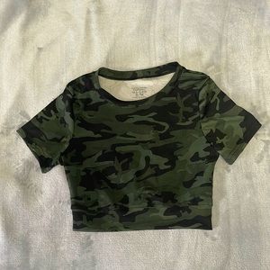 Lightly worn camouflage workout top